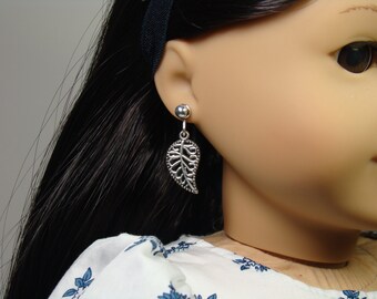 Silver Tone Filigree Leaf Earring Dangles for 18" Play Dolls such as American Girl® Z