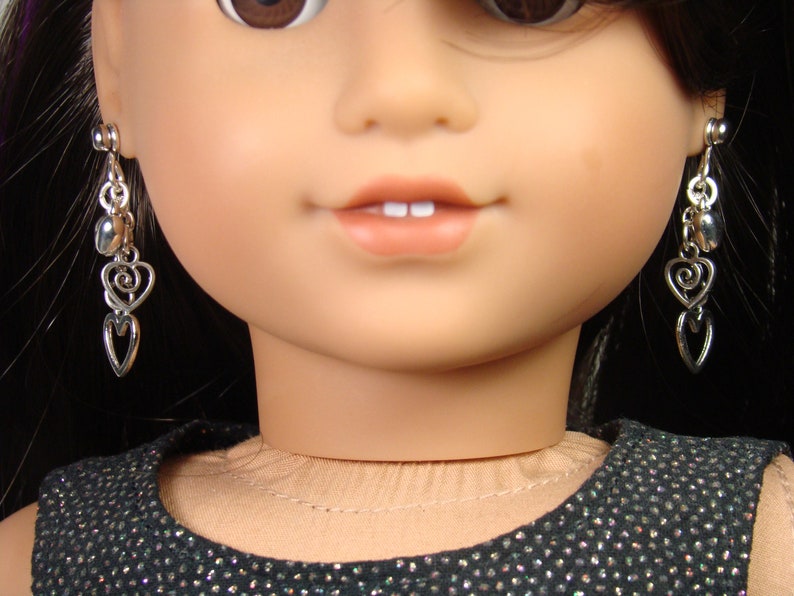 Cascade of Hearts Earring Dangles for 18 Play Dolls such as American Girl® image 2