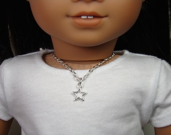 Adjustable Star Pendant Necklace for 18" Play Dolls such as American Girl®