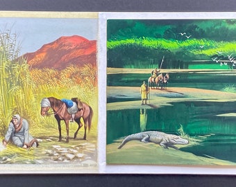 2 original watercolour panels painted by Ron Embleton for ‘The travels of Marco Polo’