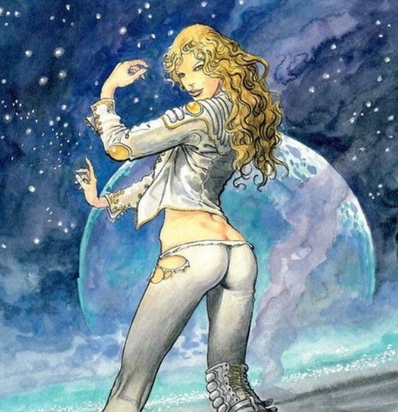 Barbarella Hand Signed Milo Manara Print the Queen of Seduction