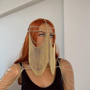 Face chain, Wedding Veil Piece, Exotic Festival dans Costume, Princess  Jewelry, chain mask 55