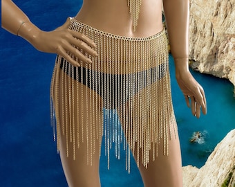 Chain Skirt | Chain Dress | Waist Chain | Belly Chain | Party Skirt | Festival Jewelry | Body Chain Jewelry | Sexy Dancer Costume 1 Anna