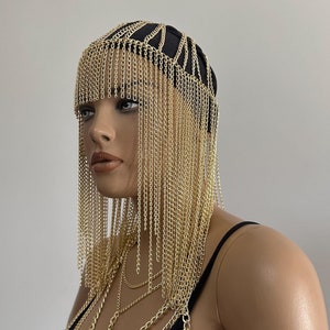 Head Chain, Burning Man Fest, Wedding Veil Piece, Exotic Festival dance Costume, Goddess Head Jewelry, events 59