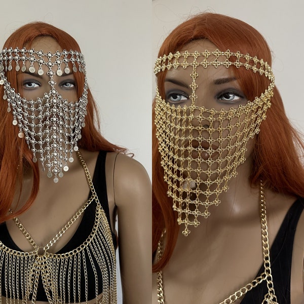 Metal Face Veil Etsy
