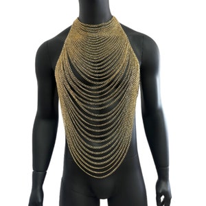 Harness Burning man Festival Outlook Male Chain Shoulder Emperor Bondage Fetish Wear Men Body Chain gift for him M2