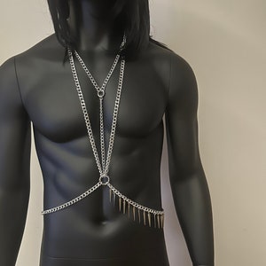 Leather Chain Harness Body Chain Bra Goth Punk Sexy Chain Top Women Body  Jewelry Summer Festival Fashion Rave Outfit-brown