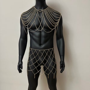 Men Harness Shoulder Men Body Chain Burning Man Festival Outlook Male ...