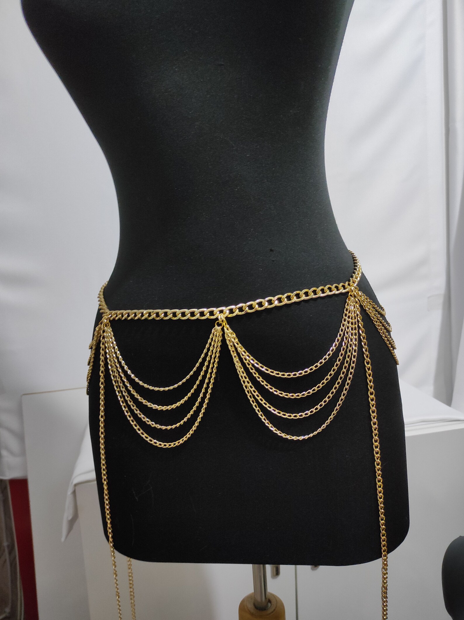 Waist Leg Thigh Chain Gold Belt Body Jewelry Waving Belly Etsy