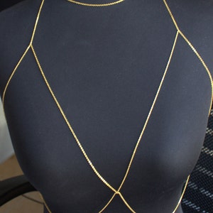 Bra Chain Bralette Body Chain Body Jewelry Beach Jewelry Bra Jewelry Bra Cage Body Harness Gold Chain Bra Sexy Top BR-24 image 3