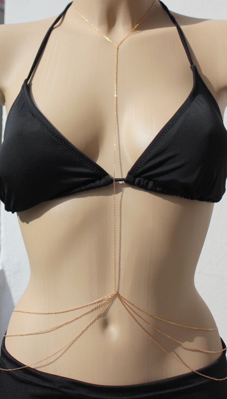 3 Drape Gold Body Chain,Body Jewelry Beach Jewelry,night party,beach wedding,festival