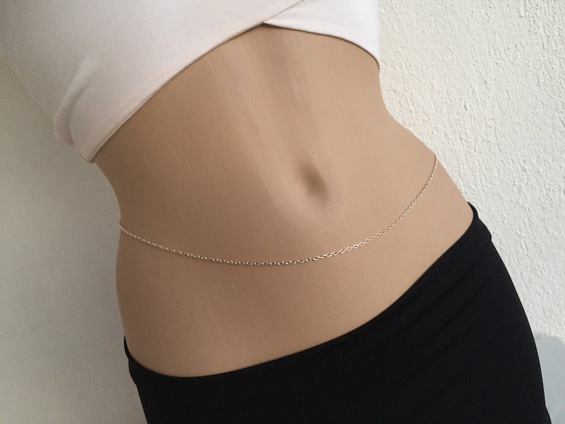 925 Delicatethin Waist Chain Silver Belly Chain Sterling Etsy