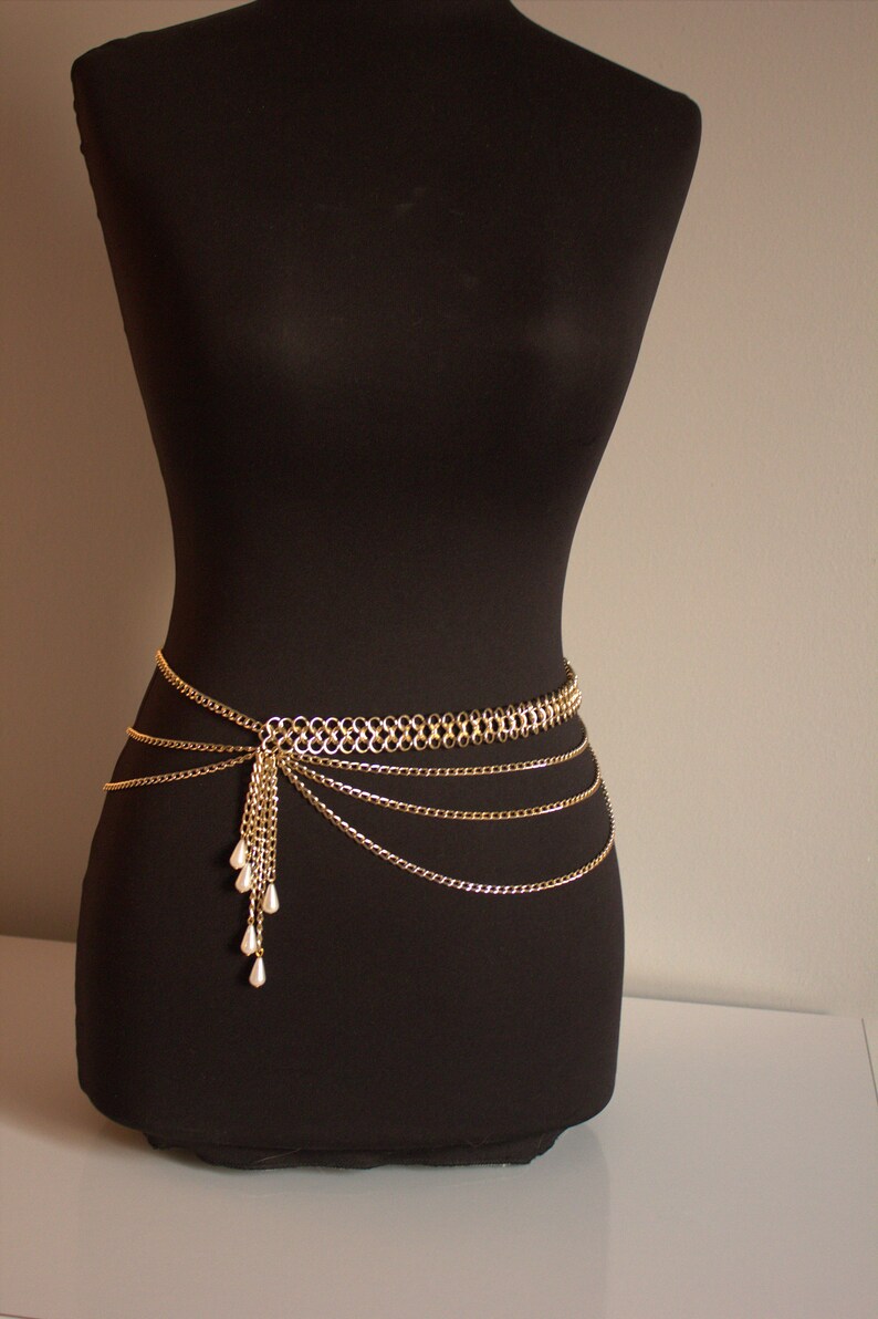 Gold Waist Chain with Pearl Silver Belly Chain Body Etsy