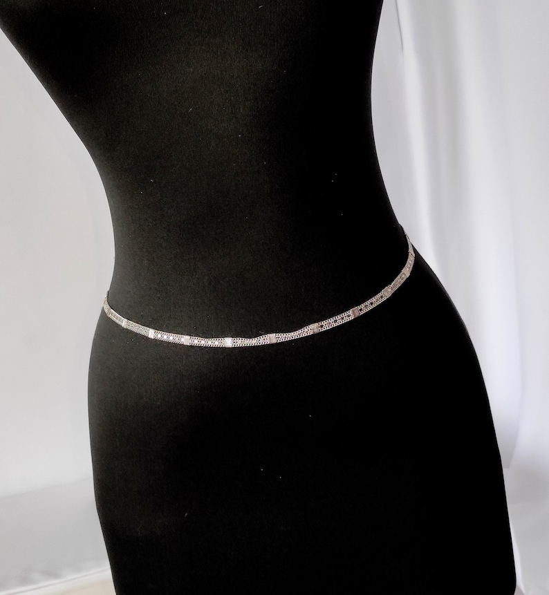 model Delicate chain body Gift Anklet 3 line Beach Style belly chain W-29 Silver waist Chain