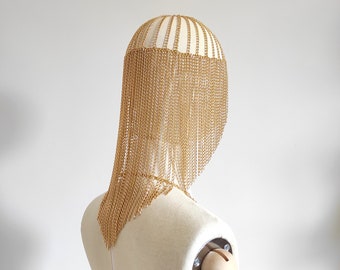 Head Chain, Burning Man Fest, Chain Hair, Exotic Festival dance Costume, Goddess Head Jewelry, events, head piece 52