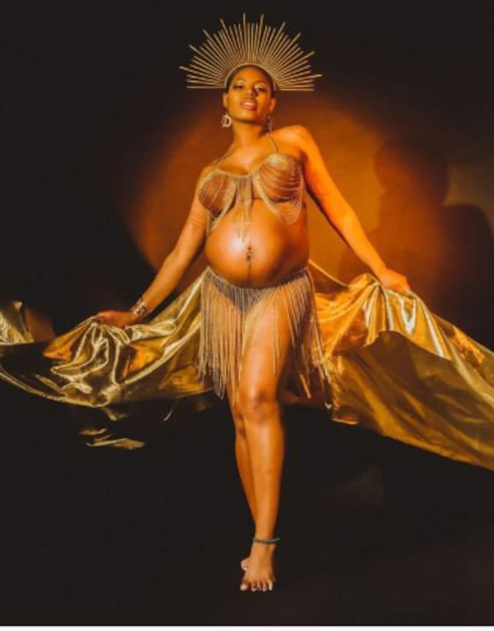 GOLD BRA SKIRT SET