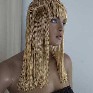 Cleopatra Headpiece, Egypt Head Chain, Burning Man Fest, Wedding Veil Piece Goddess Head Jewelry, events 33 image 7