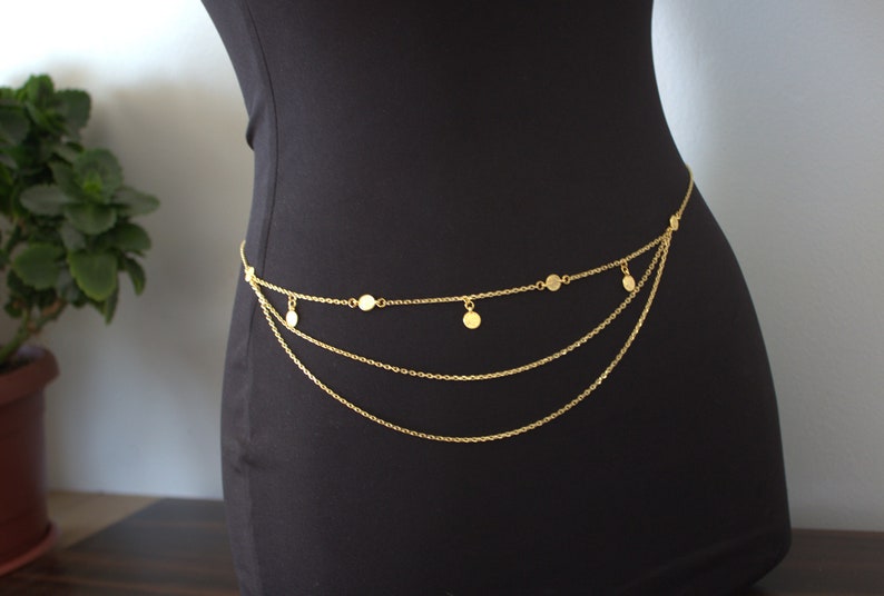 Super Attractive Belly Chain Discs Belly Chain Jewelry Gold Etsy