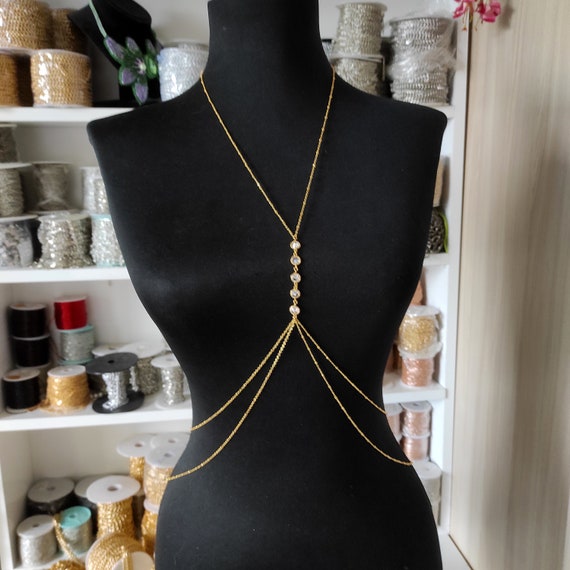 Gold Body Chain Crystal Body Jewelry Beach Jewelry Festival