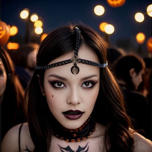 Magic Head Chain, Burning Man Fest, Festival dance Costume, Goddess Head Jewelry, events, Gost 73