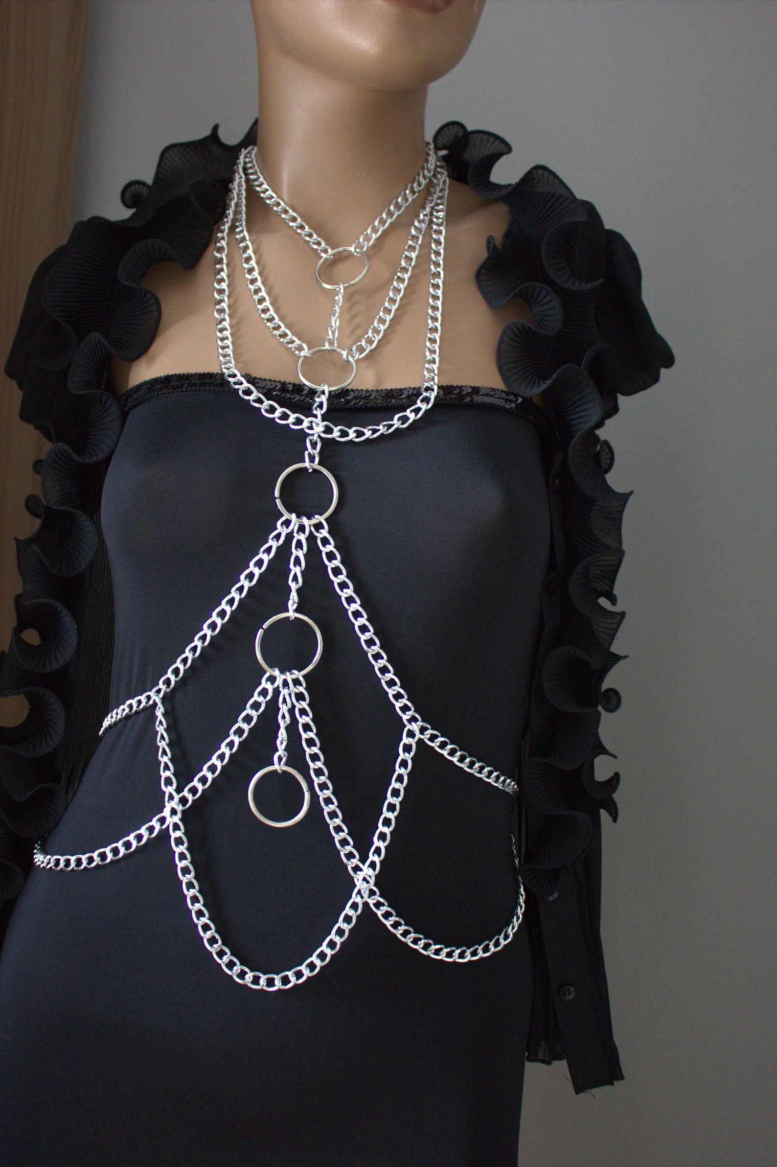 Big Ring Boho Body Chain Heavy Metal LOOP Body Jewelry Boho Etsy