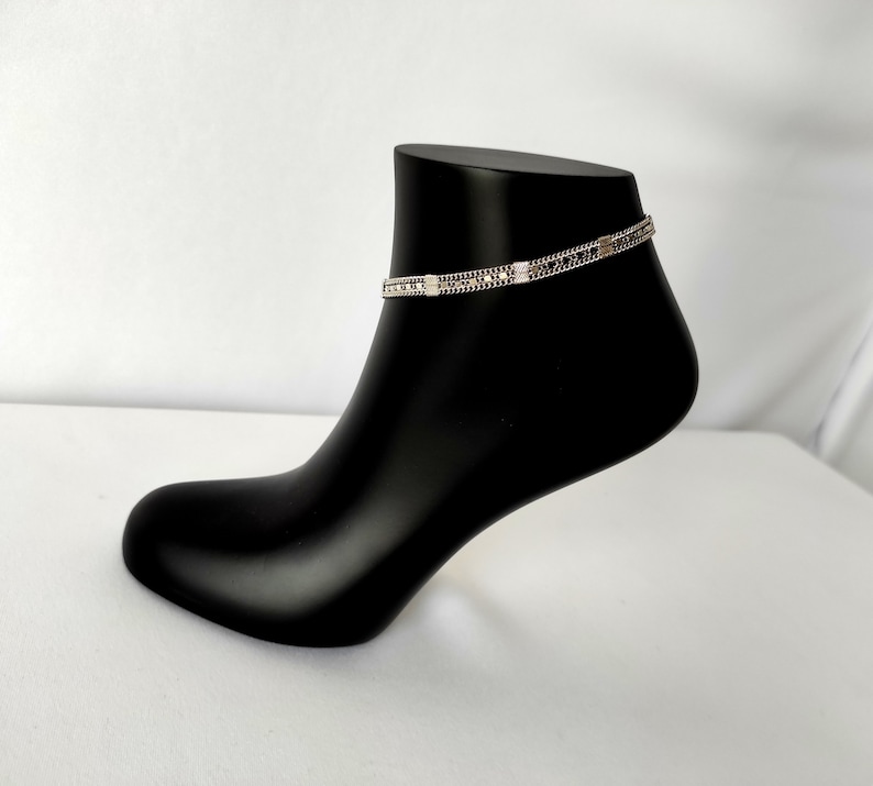 model Delicate chain body Gift Anklet 3 line Beach Style belly chain W-29 Silver waist Chain