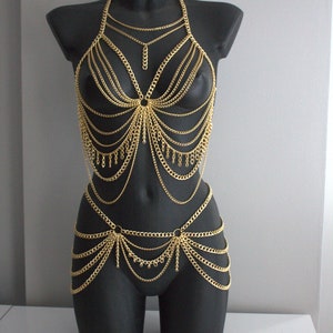 Festival Body Jewelry  I Chain Bralette | Dancer Belly ChainI Party Dress |  | Bra Chain | Rave Outfit | Sexy Jewelry  10