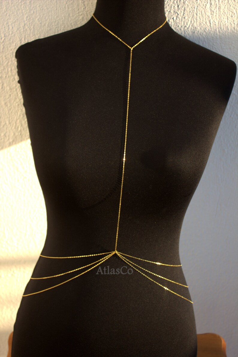 3 Drape Gold Body Chain,Body Jewelry Beach Jewelry,night party,beach wedding,festival