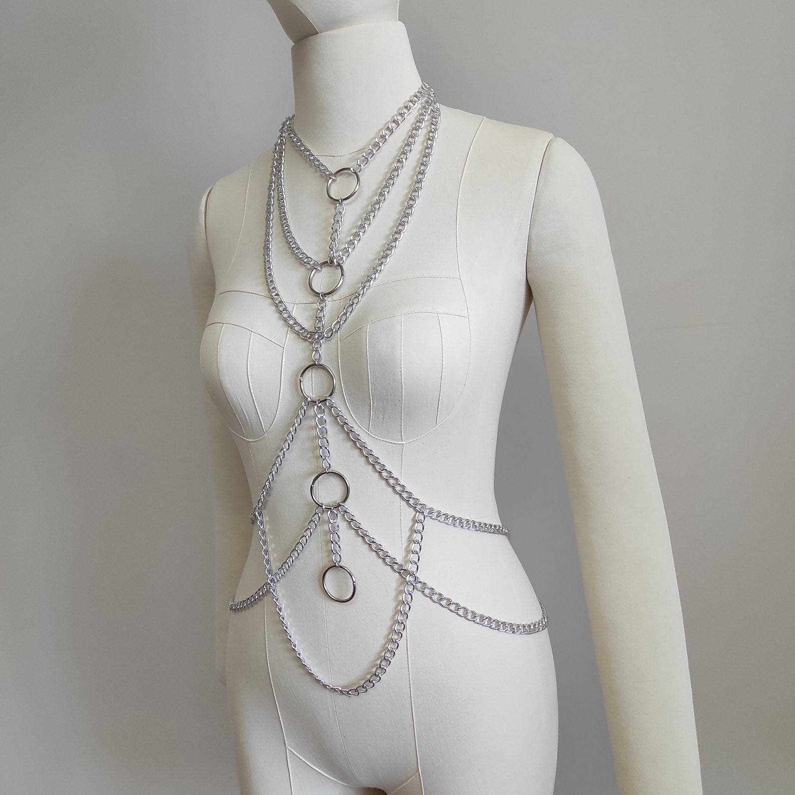 Big Ring Boho Body Chain Heavy Metal LOOP Body Jewelry Boho Etsy