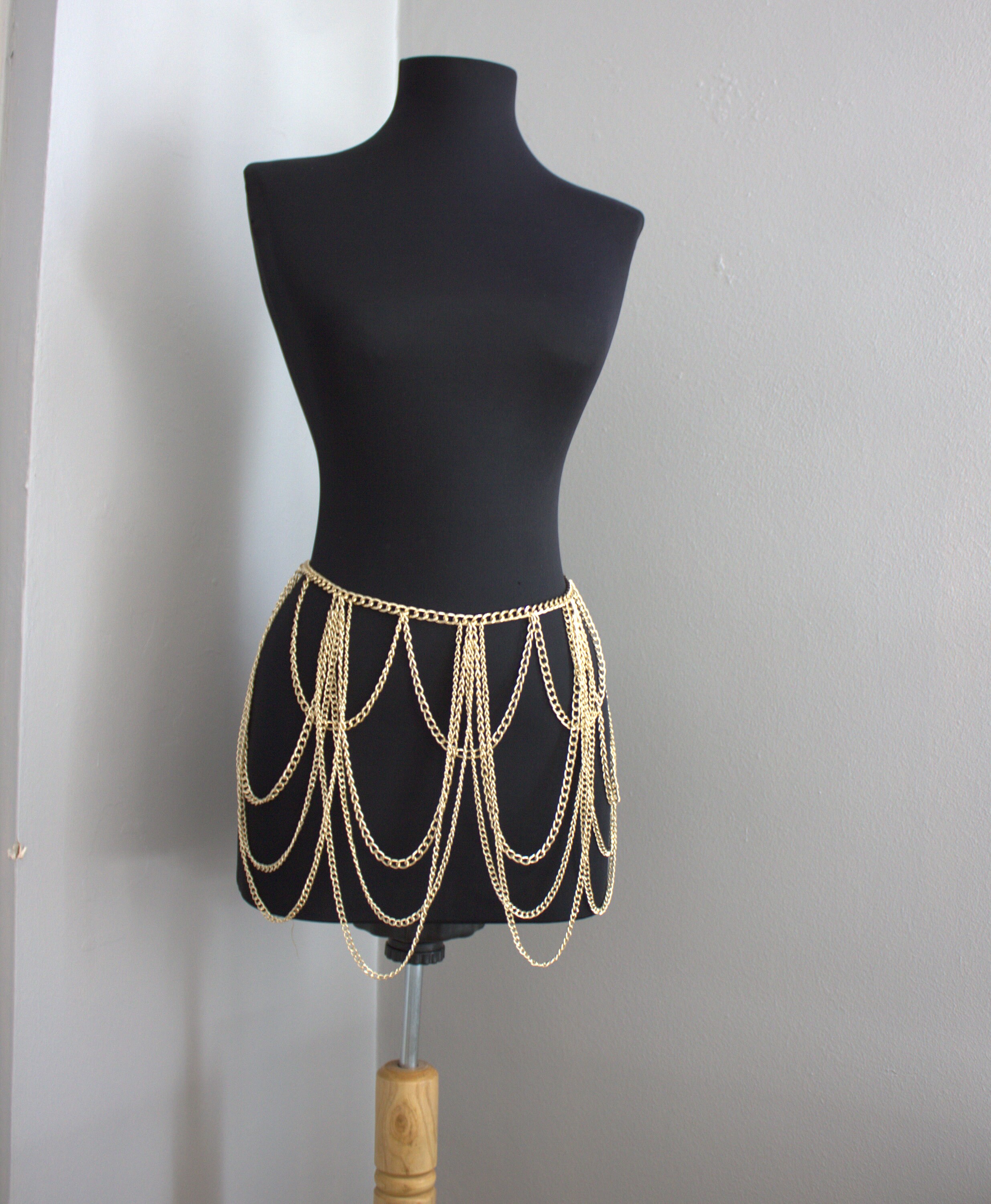 Gold Chain Skirt | Chain Dress | Mini Club Skirt | Festival