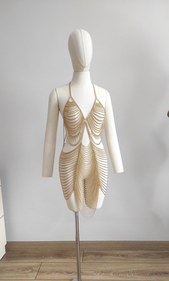 slim fit dress slacks Couture Chain Top – Gold & Bronze Fringe Jewelry for Festivals &  Dune-Inspired Looks – Finerblack Jewelry main image 0