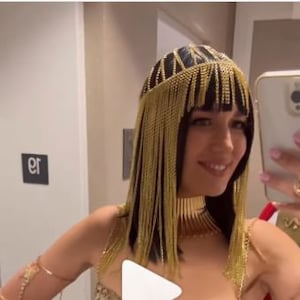 Cleopatra Headpiece, Egypt Head Chain, Burning Man Fest, Wedding Veil Piece Goddess Head Jewelry, events 33 image 5