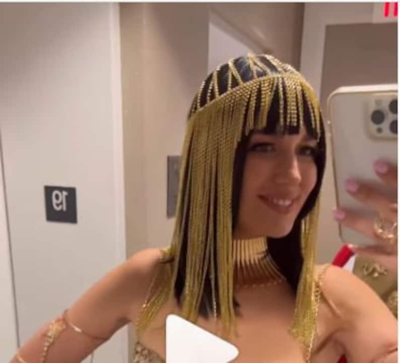 Cleopatra Headpiece, Egypt Head Chain, Burning Man Fest, Wedding Veil Piece Goddess Head Jewelry, events 33 image 5
