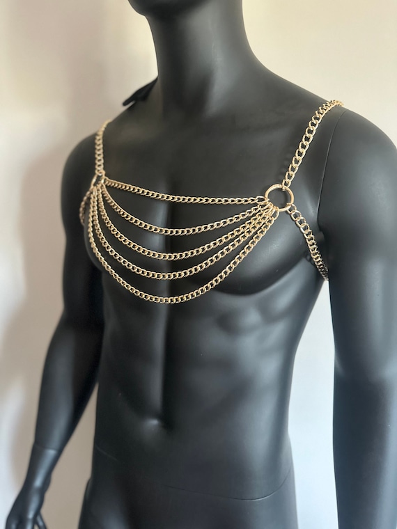 Men Body Chain, Man Harness, Shoulder Male Bodychain Festival