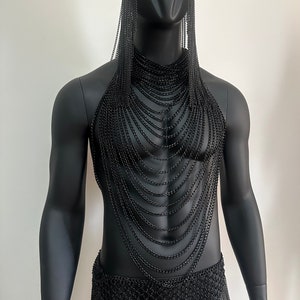 Men Body Chain Black/ Silver/gold Body Chain Harness Burning Man ...