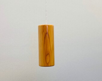 Light pull or cord pull handle in irish yew wood, ceiling fan pull handle, sizes 80mm x32mm, turned wooden handle.