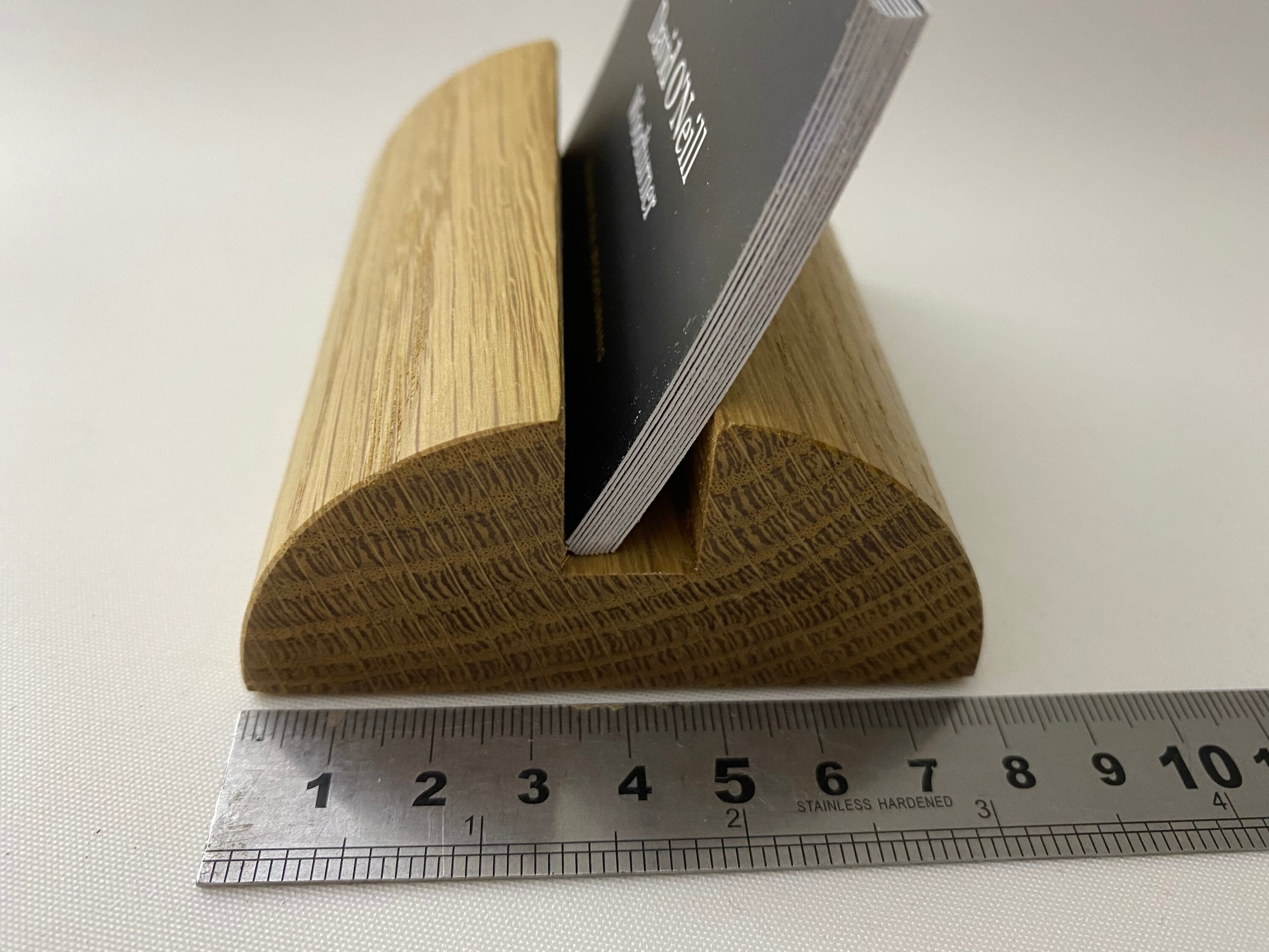 Oak wooden business card holder desk tidy reception desk Etsy