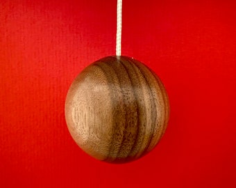 Light pull, cord pull,ball handle, handmade from American Walnut offcuts in a ball shape, corded switch pull, wooden light pull.