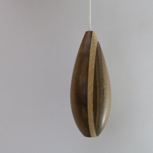 Handmade Teardrop Light Pull: Walnut and Maple Cord Pull