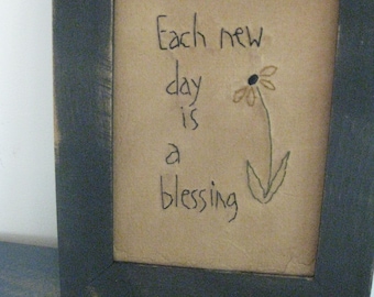 Primitive Framed Stitchery