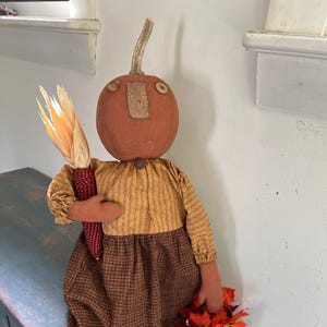 Primitive Handmade Pumpkin Doll