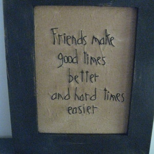 Primitive Framed Stitchery