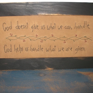 Primitive Framed Stitchery