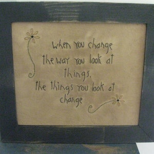 Primitive Framed Stitchery