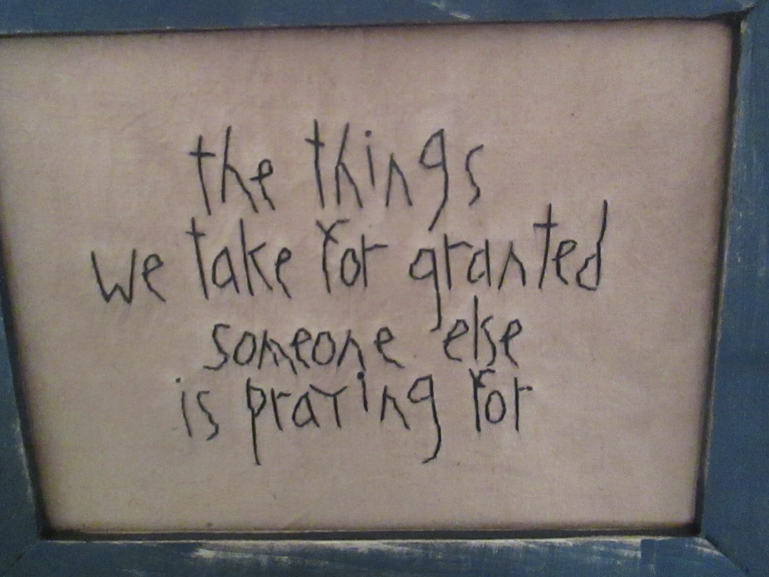 Framed Primitive Stitchery