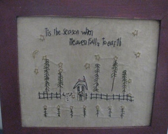 Framed Christmas Stitchery