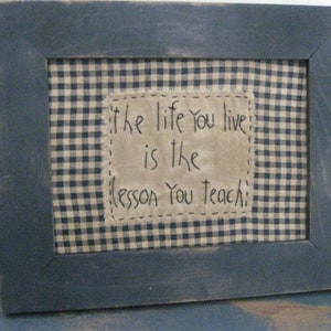 Primitive Framed Stitchery