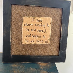 Primitive Handmade Framed Stitchery