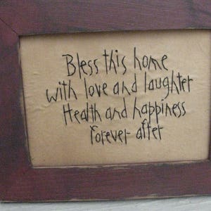 Primitive Stitchery in Handmade Frame