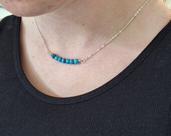 Attract success turquoise bar layering necklace